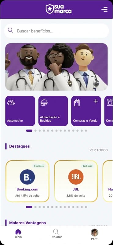 Preview Aplicativo - Clube Vantagens